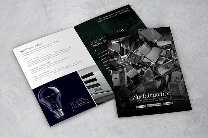 Sub-Zero and Wolf's sustainability flyer